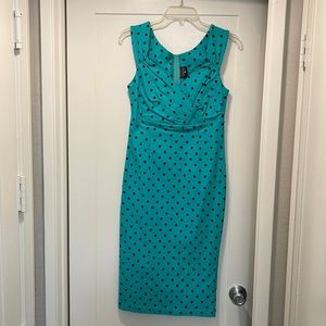 Polka Dot Turquoise and Black Dress